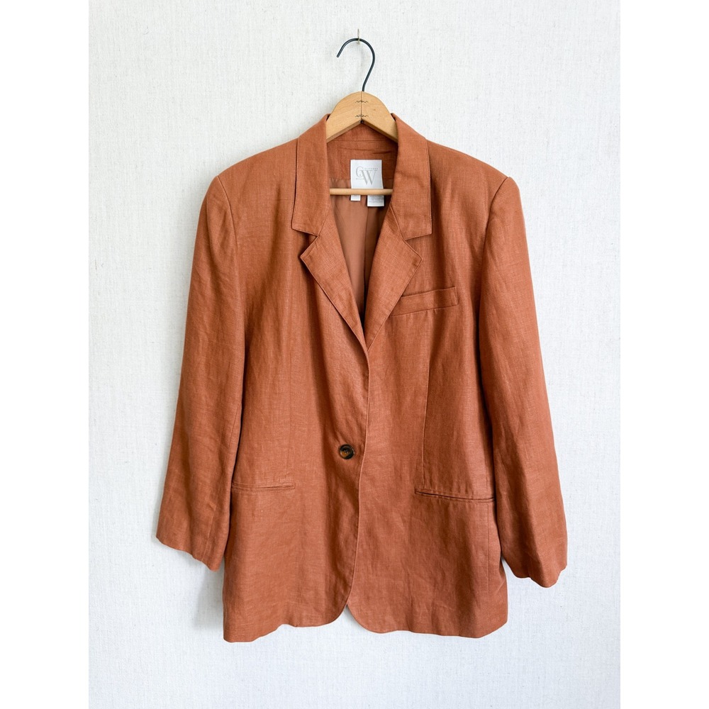 Clifford‎ & Wills Linen Blazer Professional 10 Terracotta Rust Single Button
